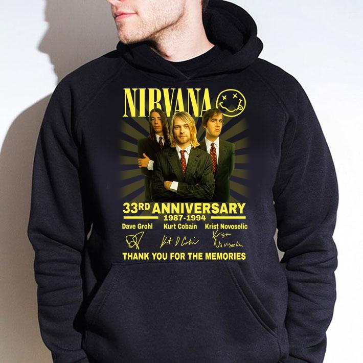 Nirvana 33rd Anniversary 1987 2020 Thank You For The Memories Signatures t-shirt hoodie