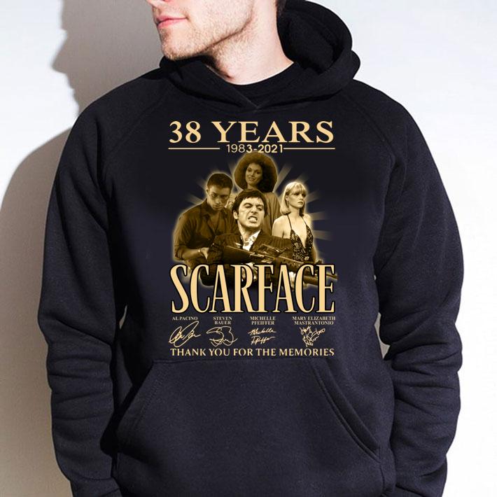 Scarface 38 years 1983-2021 signatures thank you for the memories t-shirt hoodie