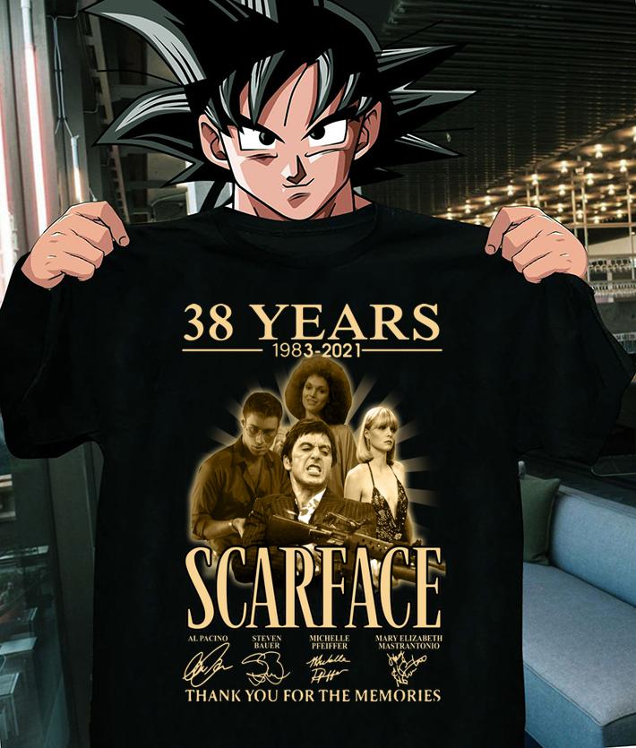 Scarface 38 years 1983-2021 signatures thank you for the memories t-shirt shirt