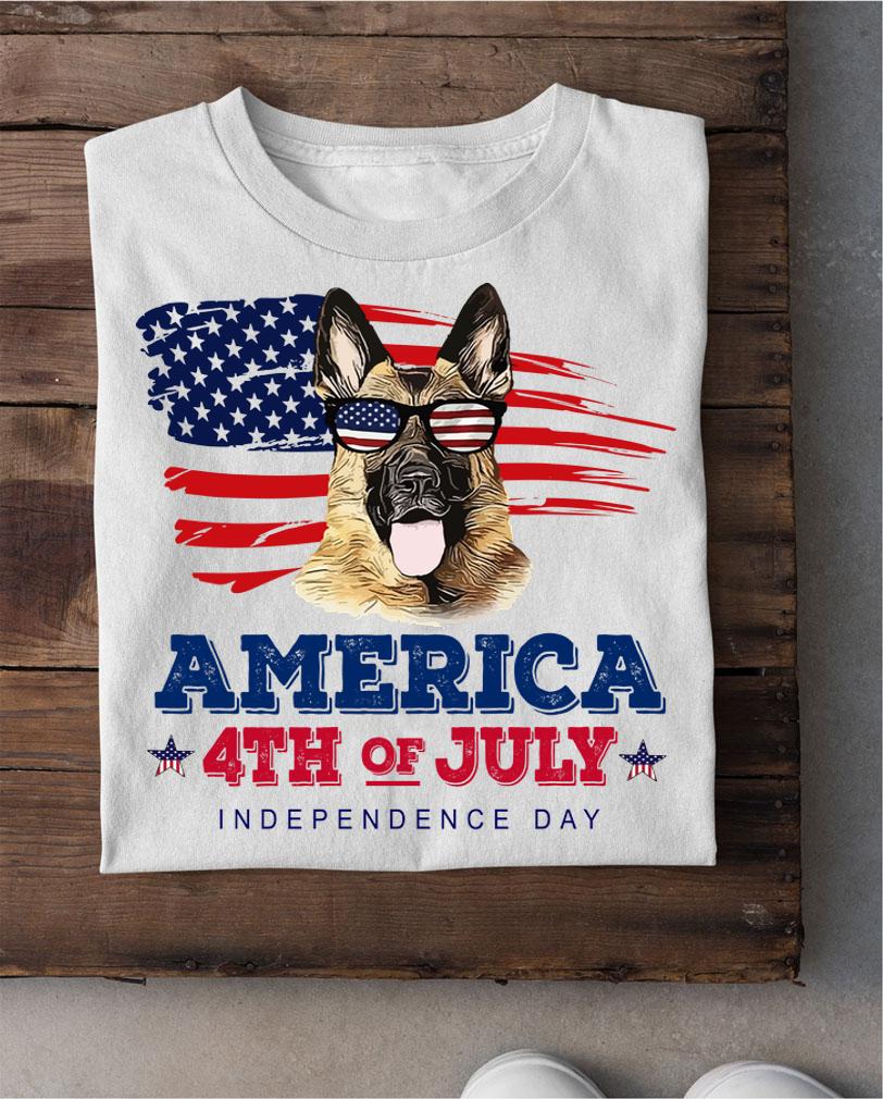 German Shepherd America 4th of july independence day t-shirt shirt
