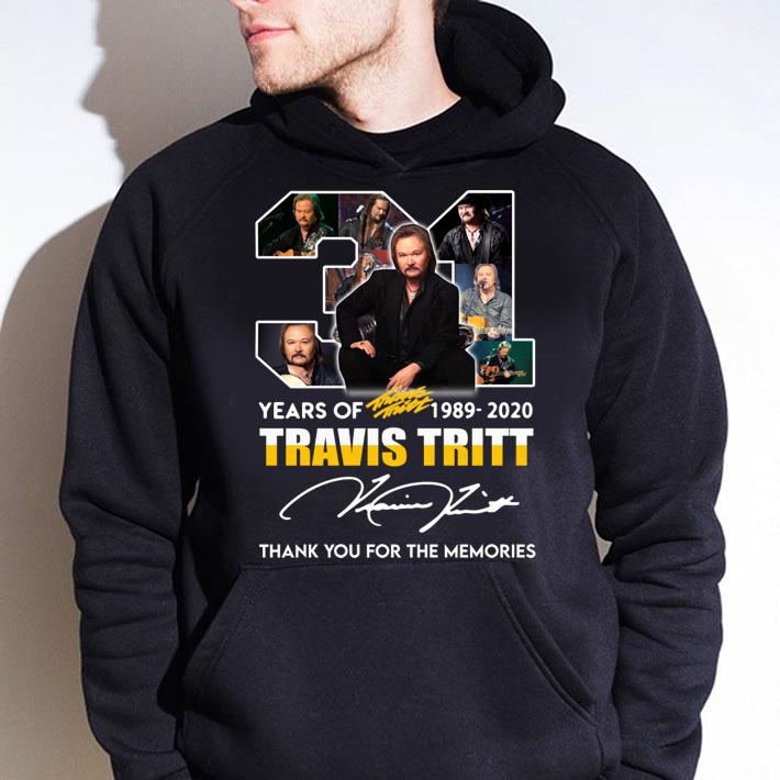 Awesome 31 years of Travis Tritt 1989-2020 signed thank you for the memories t-shirt hoodie