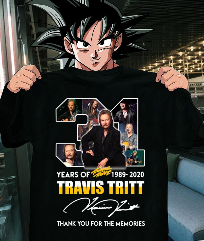 Awesome 31 years of Travis Tritt 1989-2020 signed thank you for the memories t-shirt shirt