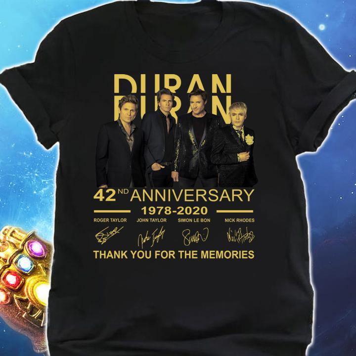 Duran Duran 42nd Anniversary 1978 2020 Signatures Thank You For The Memories t-shirt shirt