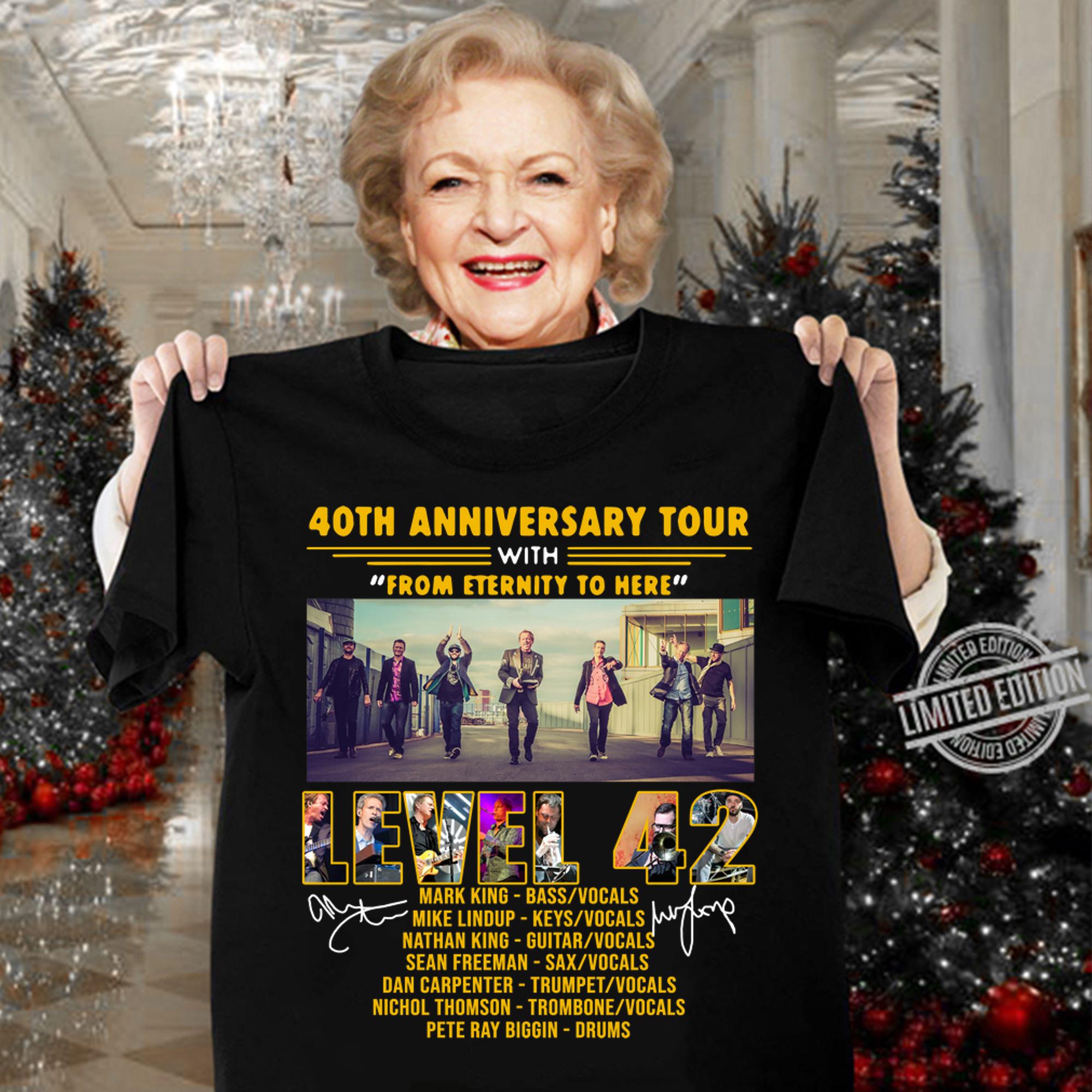 Official 40th anniversary tour with from eternity to here Level 42 t-shirt woman shirt