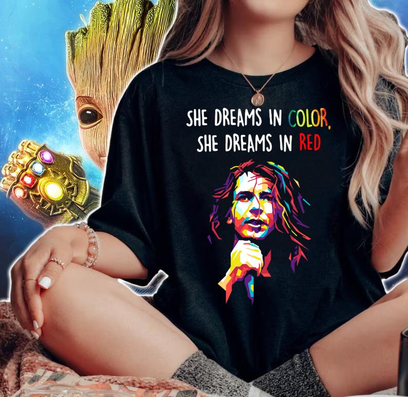 Pearl Jam Eddie Vedder She Dreams In Color She Dreams In Red t-shirt woman shirt