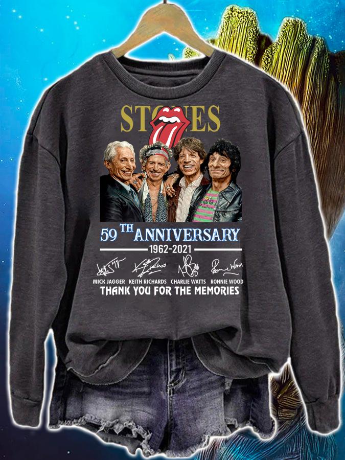 The Rolling Stones Band 59th Anniversary 1962-2021 Charlie Watts Signatures t-shirt sweatshirt