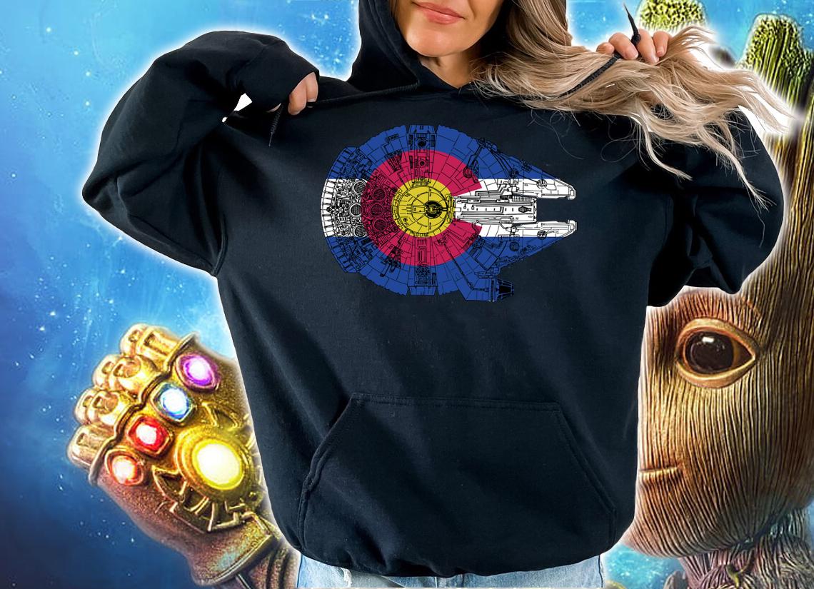 Colorado Flag and The Millennium Falcon t-shirt hoodie
