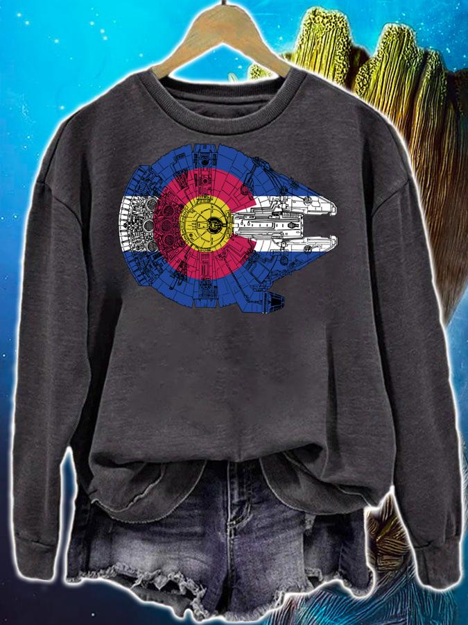 Colorado Flag and The Millennium Falcon t-shirt sweatshirt