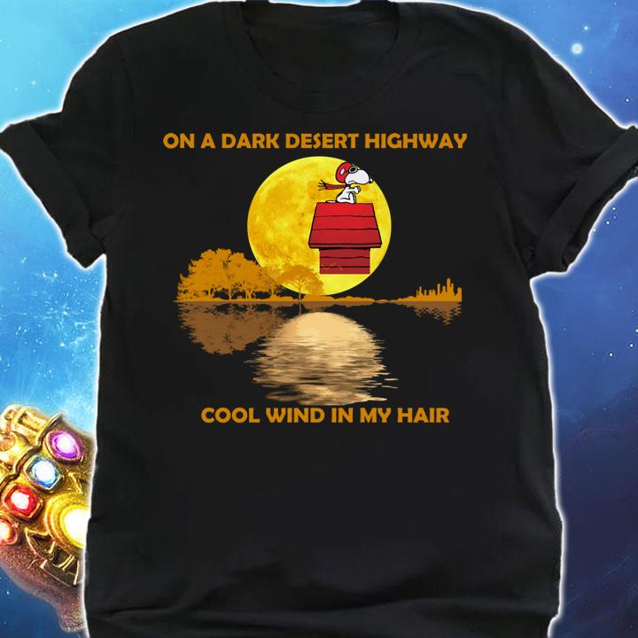 Guitar Lake The Peanuts Snoopy On A Dark Desert Highway Cool Wind In My Hair t-shirt shirt