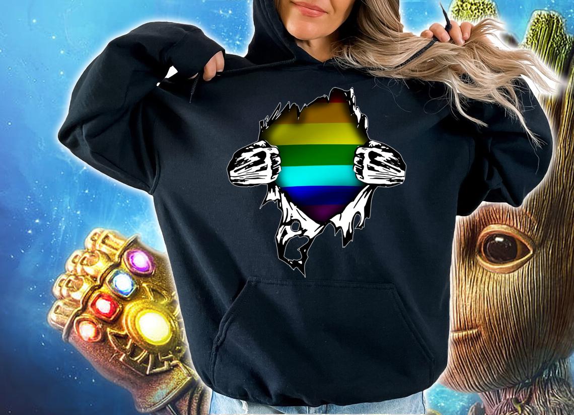 Superhero Ripped LGBT Gay Pride t-shirt hoodie