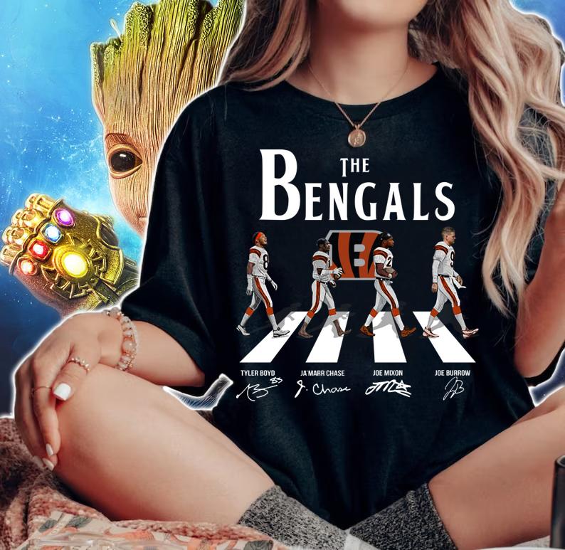 Cincinnati Bengals The Bengals Abbey Road Signed Shirt, Joe Burrow t-shirt woman shirt