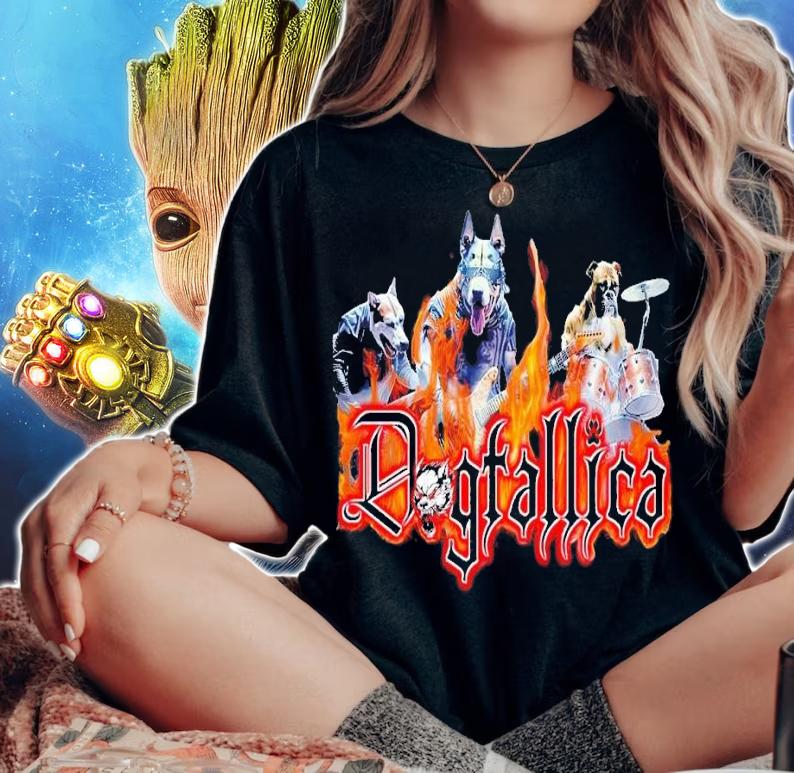 Dogtallica rock t-shirt woman shirt