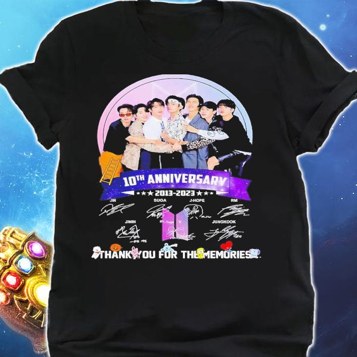 10th anniversary 2013 2023 BTS thank you for the memories shirt t-shirt shirt