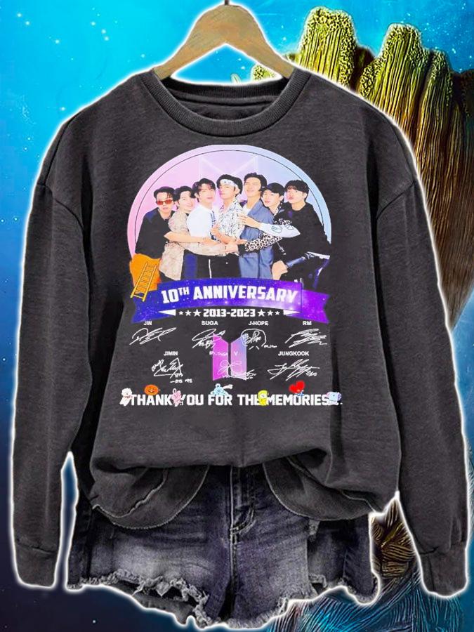 10th anniversary 2013 2023 BTS thank you for the memories shirt t-shirt sweatshirt