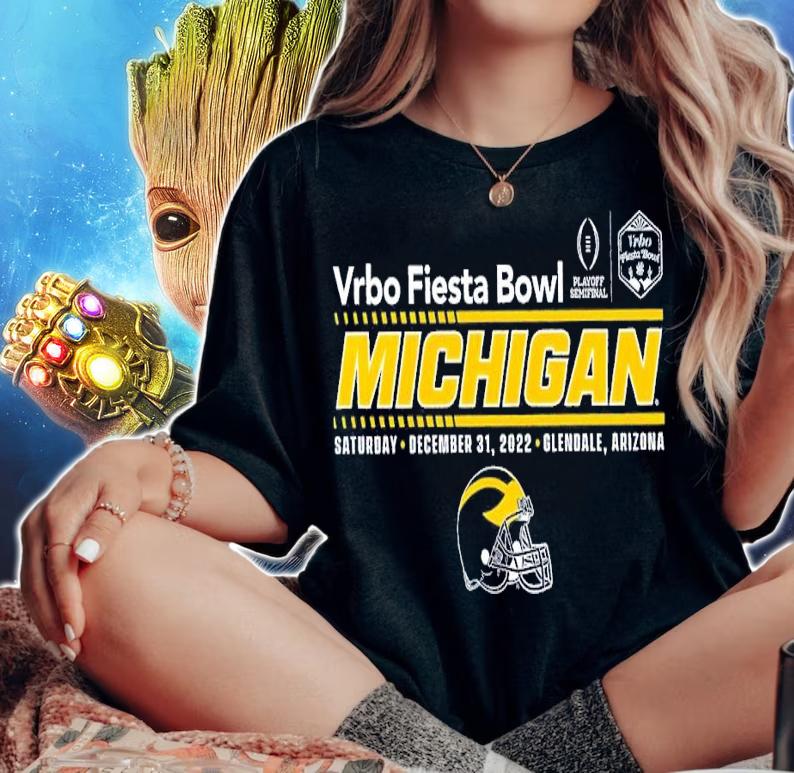 2022 CFP Semifinal Vrbo Fiesta Bowl Michigan Team Helmet shirt t-shirt woman shirt