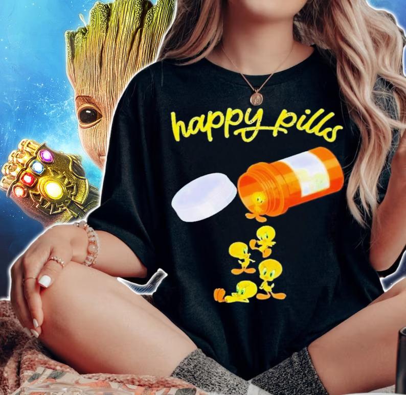 Happy pills Tweety shirt t-shirt woman shirt