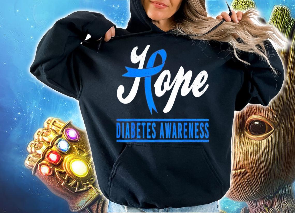 Hope Diabetes Awareness Ribbon Diabetic Type 1 T1 T-Shirt t-shirt hoodie
