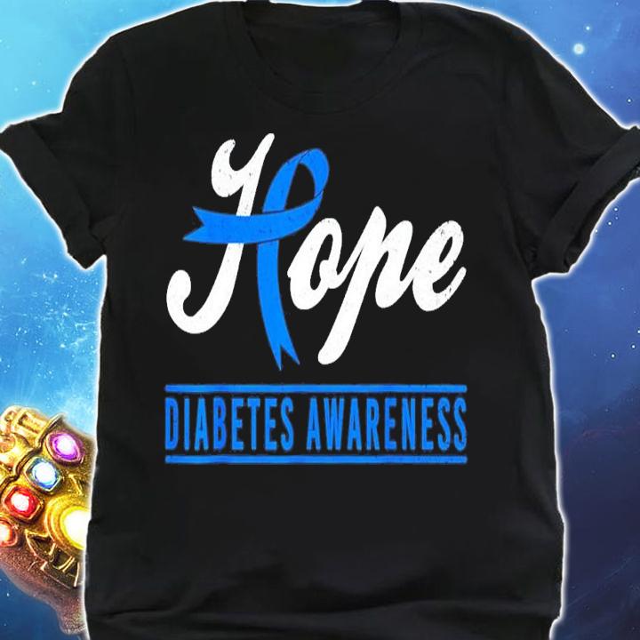 Hope Diabetes Awareness Ribbon Diabetic Type 1 T1 T-Shirt t-shirt shirt