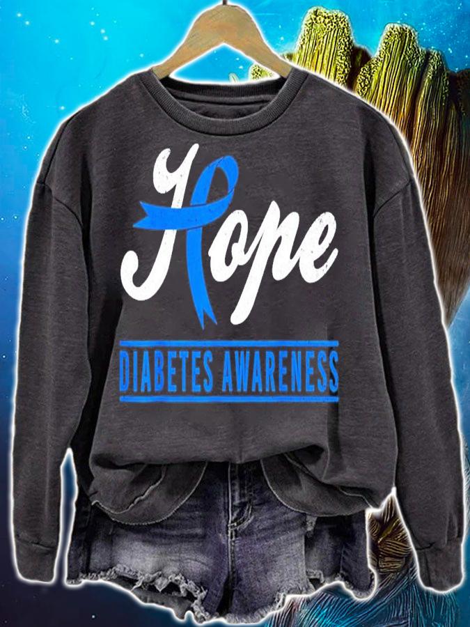 Hope Diabetes Awareness Ribbon Diabetic Type 1 T1 T-Shirt t-shirt sweatshirt