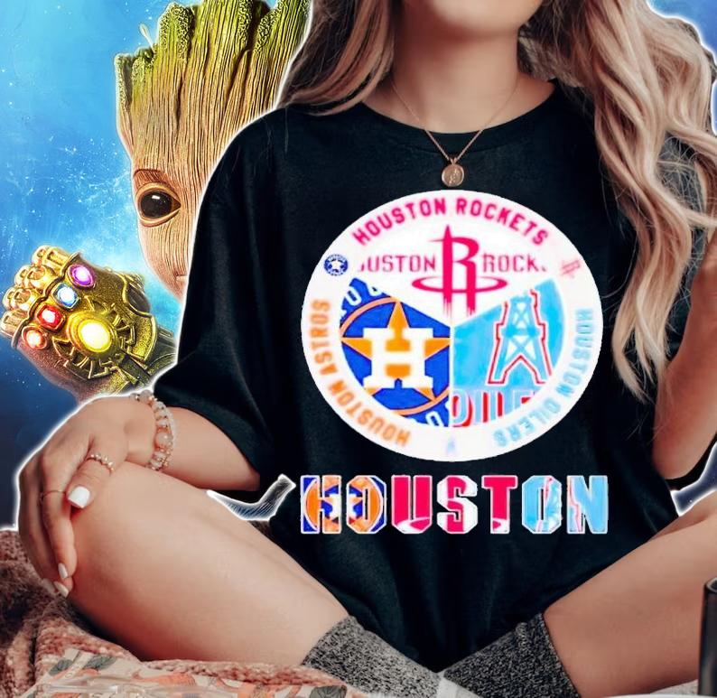 Houston Sport Teams Houston Rockets Houston Astros and Houston Oilers shirt t-shirt woman shirt