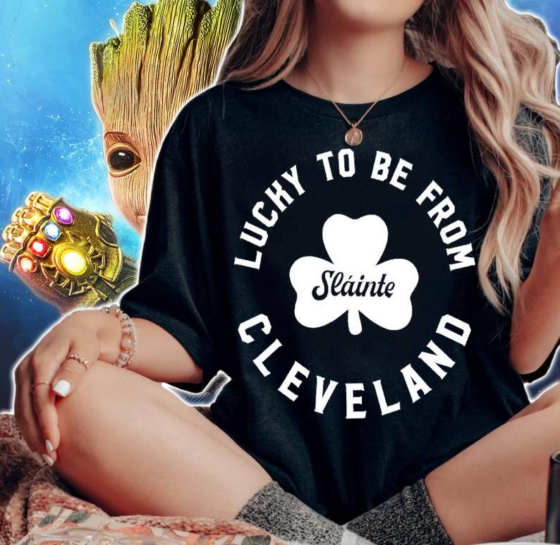 Lucky to be from Cleveland shirt t-shirt woman shirt