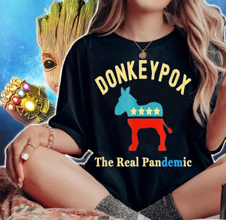 Conservative Republican Anti Biden Donkey Pox The Real Pandemic Shirt t-shirt woman shirt