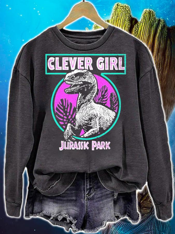 Jurassic Park Pink And Teal Clever Girl Circle shirt t-shirt sweatshirt