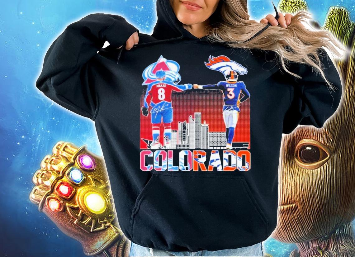 08 Cale Makar And 03 Russell Wilson Colorado City Sports Signatures Shirt t-shirt hoodie