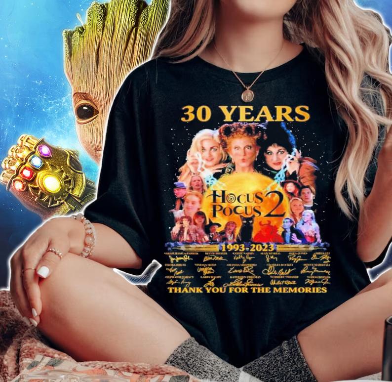 30 Years Hocus Pocus 2 1993-2023 Signatures Thank You For The Memories Shirt t-shirt woman shirt