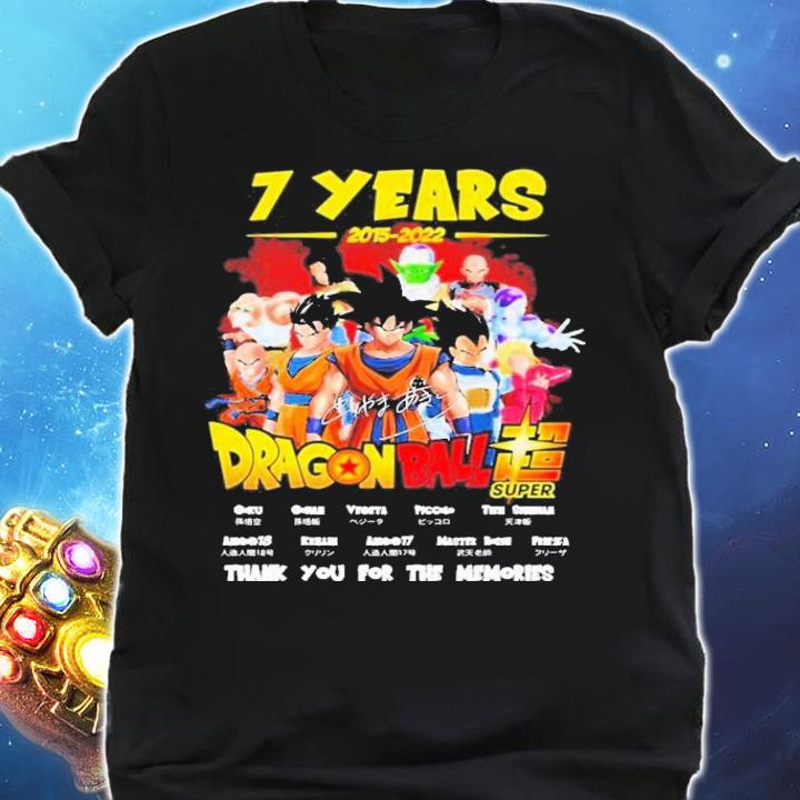 7 Years 2015-2022 Dragon Ball Signatures Thank You For The Memories t-shirt shirt