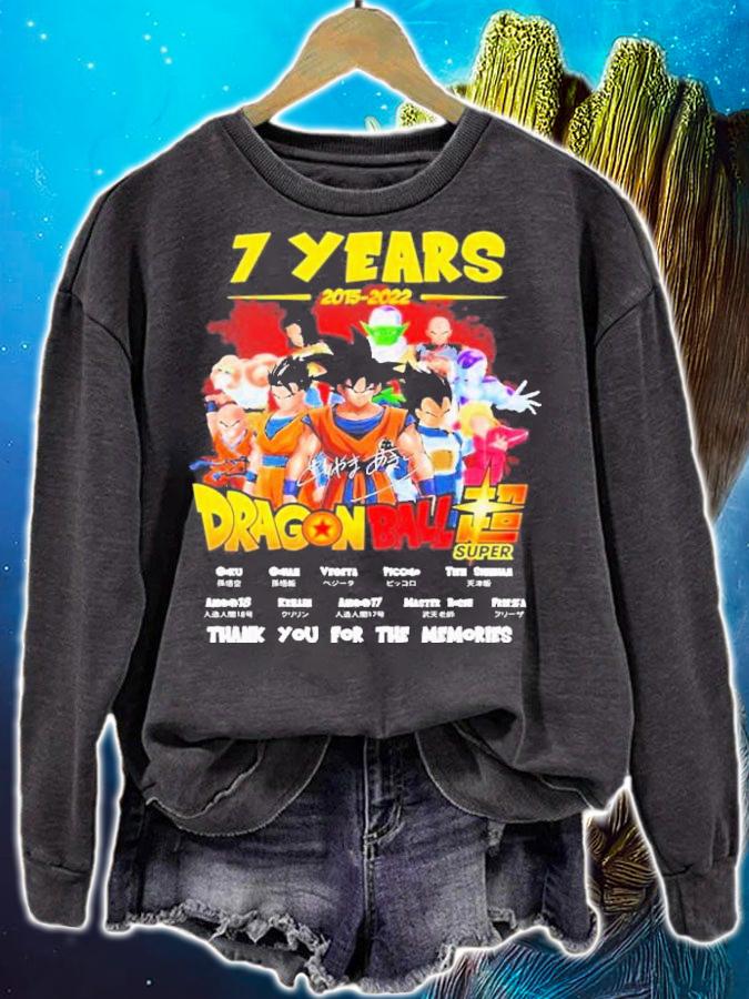 7 Years 2015-2022 Dragon Ball Signatures Thank You For The Memories t-shirt sweatshirt