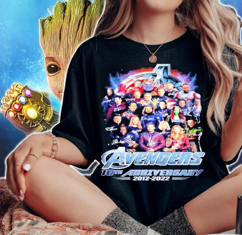 Avenger 10th Anniversary 2012-2022 Signature Shirt t-shirt woman shirt
