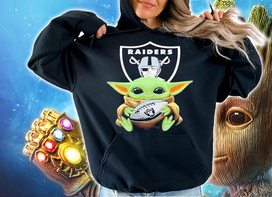 Baby Yoda Hugging Las Vegas Raider Shirt t-shirt hoodie