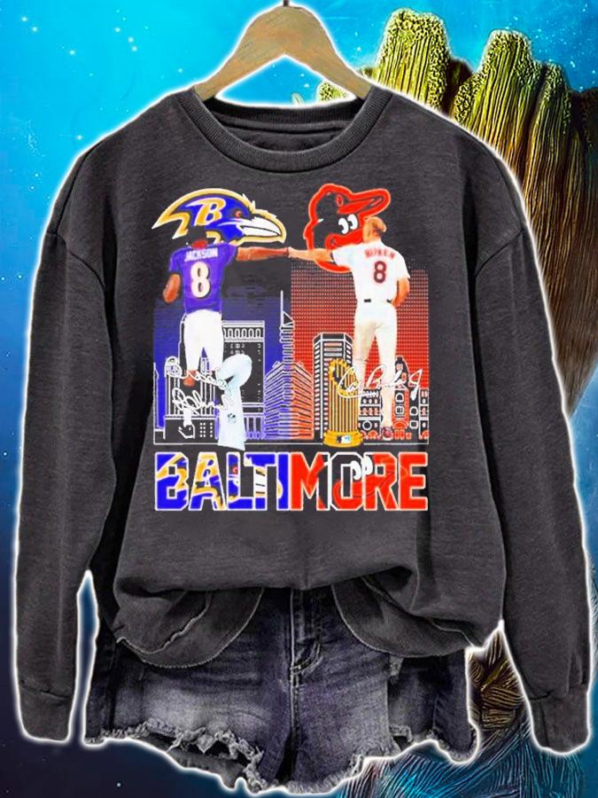 Baltimore Sports Lamar Jackson And Cal Ripken Jr Signatures Shirt t-shirt sweatshirt