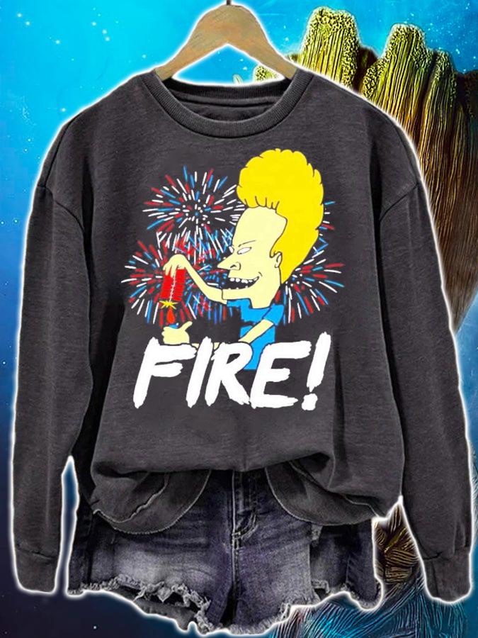 Beavis Fire 4th Of July Funny Shirt t-shirt sweatshirt
