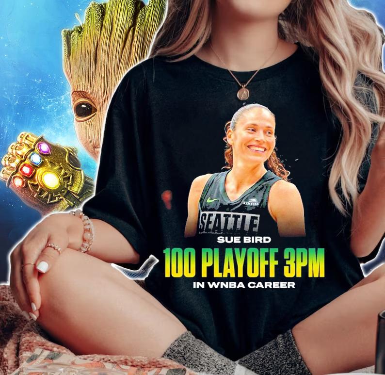 Sue Bird 100 playoff 3pm in WNBA career shirt t-shirt woman shirt