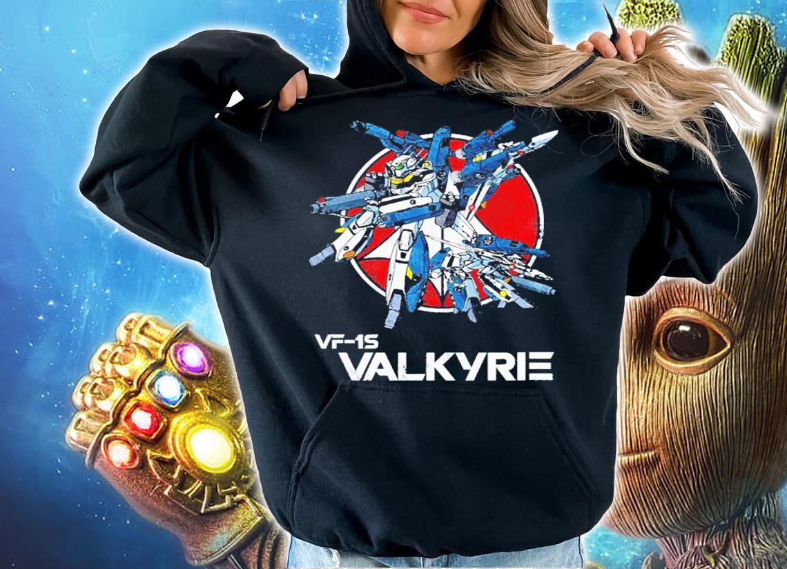 VF-1S Valkyrie Vintage Skull Squadron Macross Shirt t-shirt hoodie