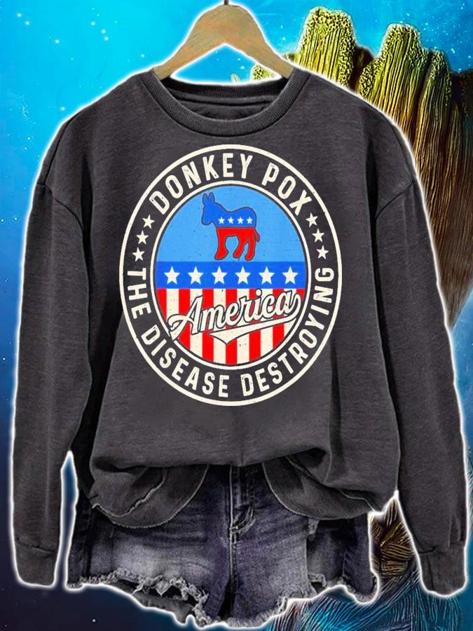 Donkey Pox The Disease Destroying America Donkeypox Retro T-Shirt t-shirt sweatshirt