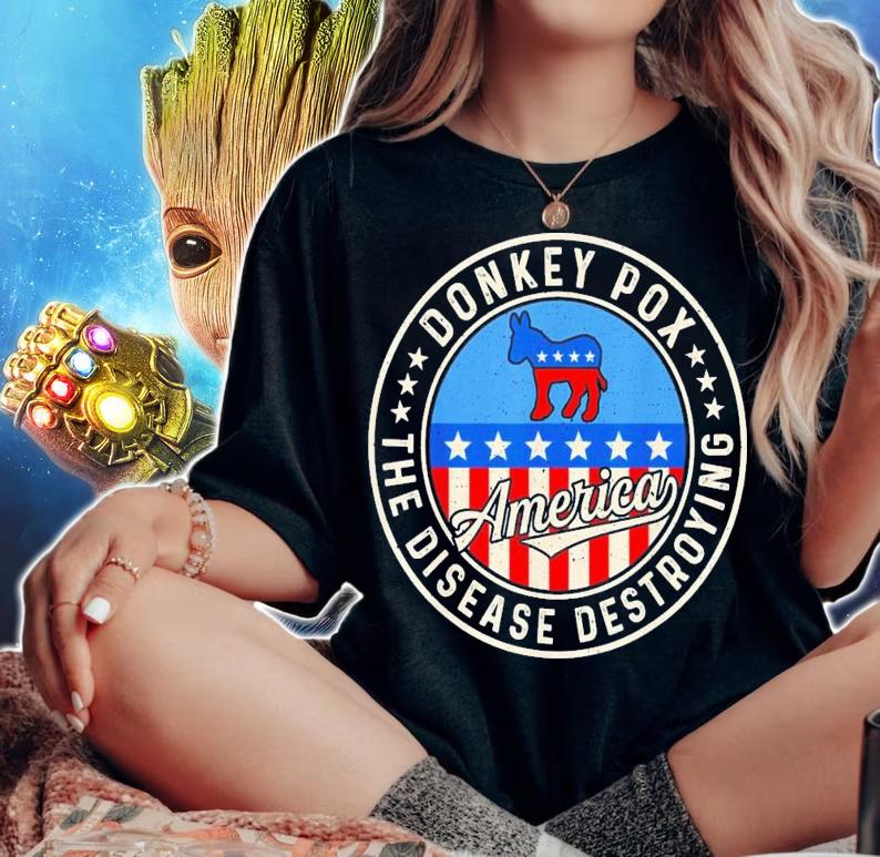 Donkey Pox The Disease Destroying America Donkeypox Retro T-Shirt t-shirt woman shirt