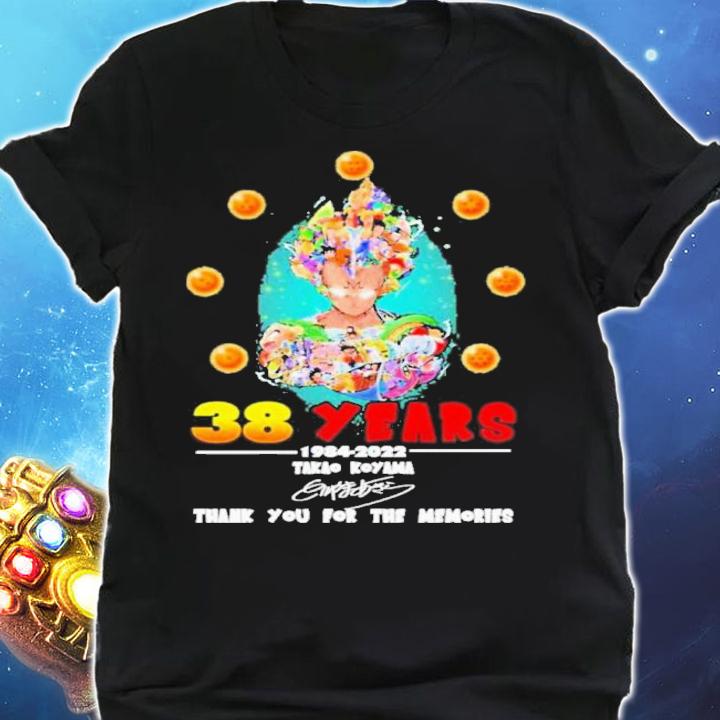 Dragon Ball 38 Years 1984-2022 Takao Koyama Signatures Thank You For The Memories Shirt t-shirt shirt
