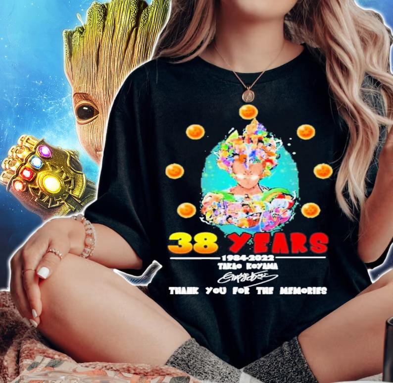 Dragon Ball 38 Years 1984-2022 Takao Koyama Signatures Thank You For The Memories Shirt t-shirt woman shirt