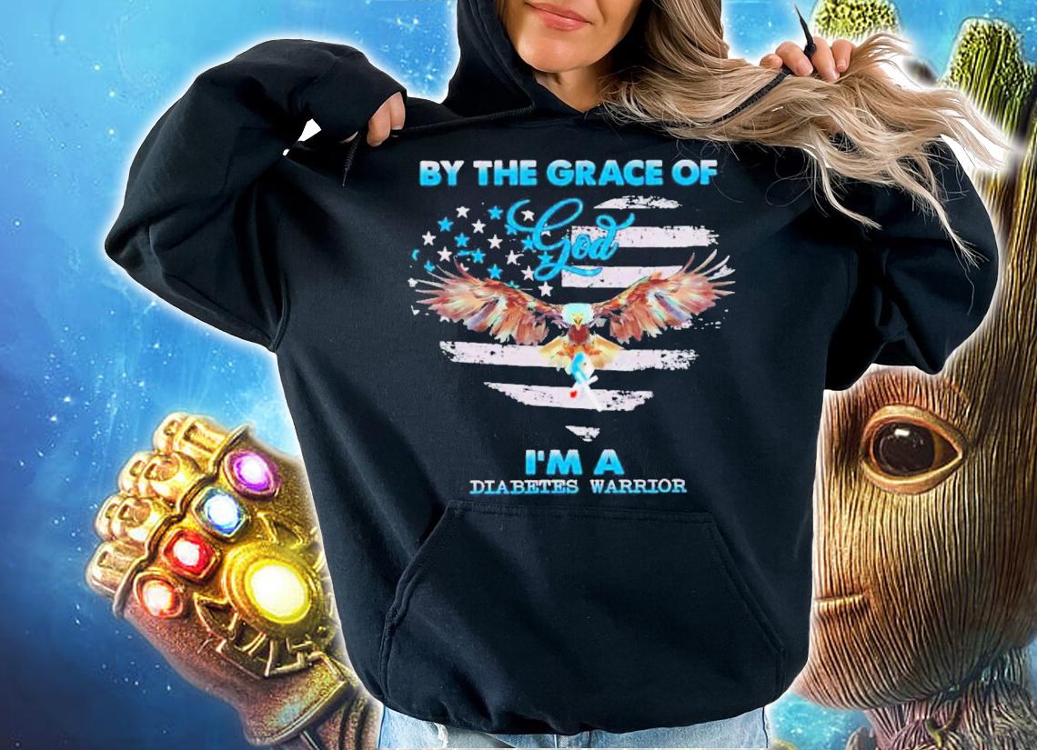 Eagle By The Grace Of God I'm A Heart Diabetes Awareness 2022 American Flag Shirt t-shirt hoodie