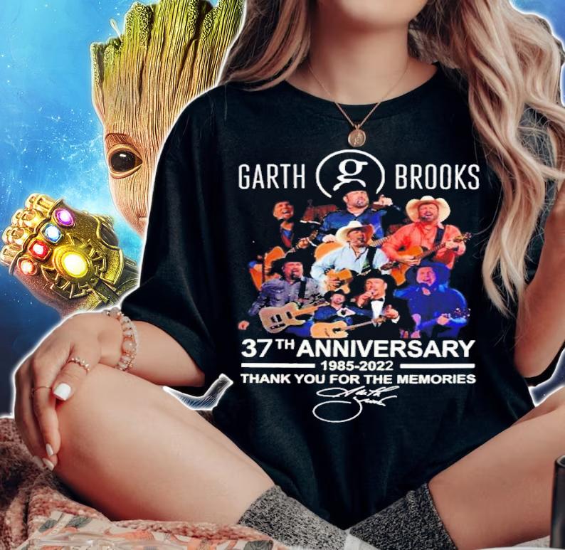 Garth Brooks 37th Anniversary 1985-2022 Signatures Thank You For The Memories Shirt t-shirt woman shirt
