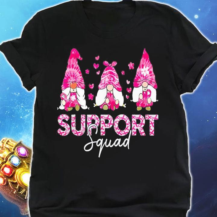 Gnome Support Squad Breast Cancer Awareness Pink Tie Dye T-Shirt t-shirt shirt