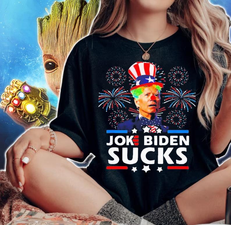 Joke Biden Sucks Anti Joe Biden Pro America Political T-Shirt t-shirt woman shirt