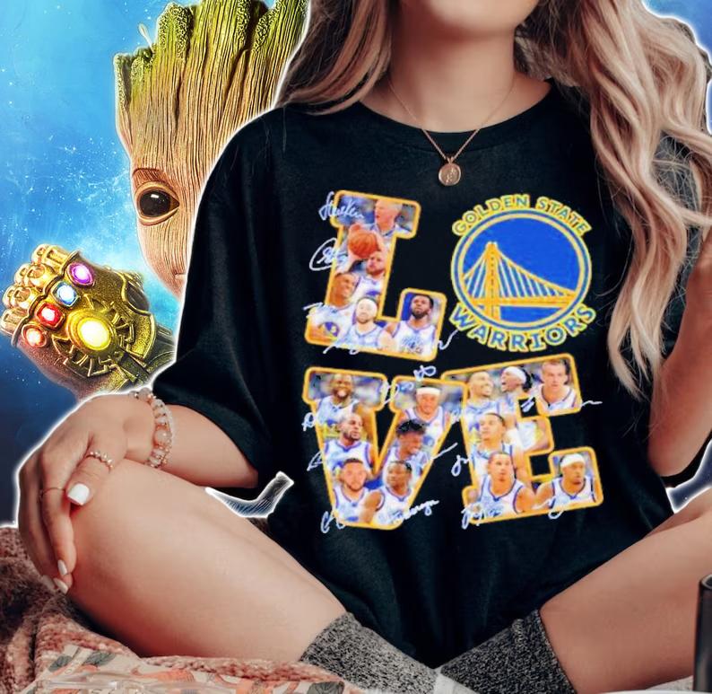 Love NBA Golden State Warriors Team Players 2022 Signatures Shirt t-shirt woman shirt