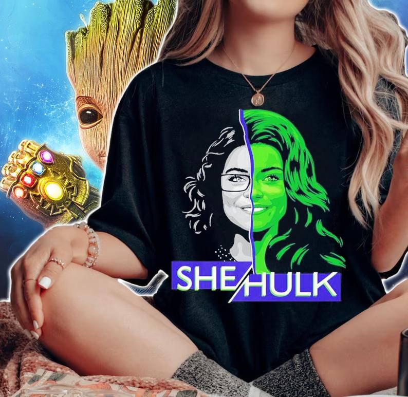 Marvel Studios She Hulk Jen Walters Split shirt t-shirt woman shirt