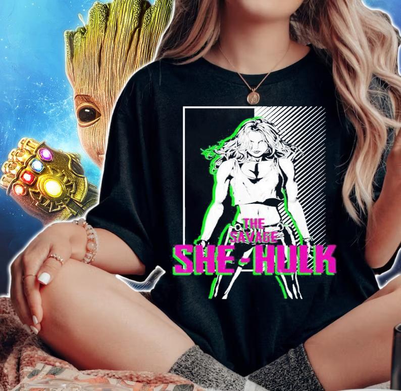 Marvel The Savage She-Hulk Color Pop Half & Half Shirt t-shirt woman shirt