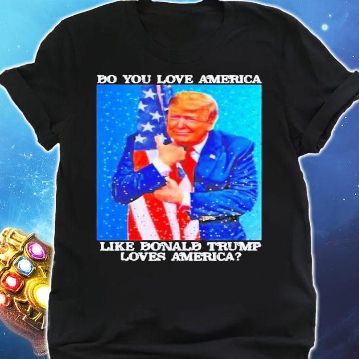 Patriotic Trump Hugging Flag Pro Trump Republican T-Shirt t-shirt shirt