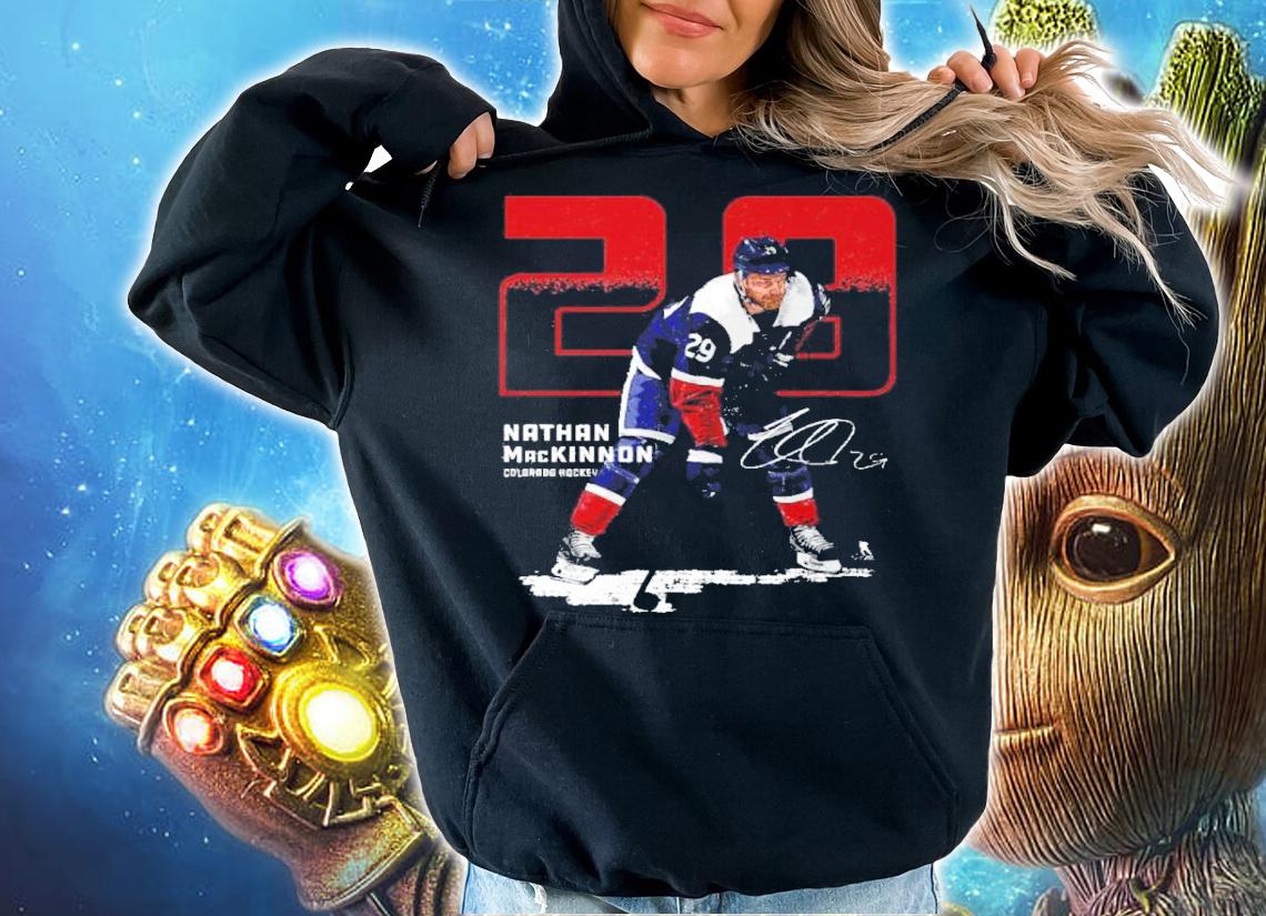 Nathan MacKinnon Colorado Outline Hockey Signatures Shirt t-shirt hoodie